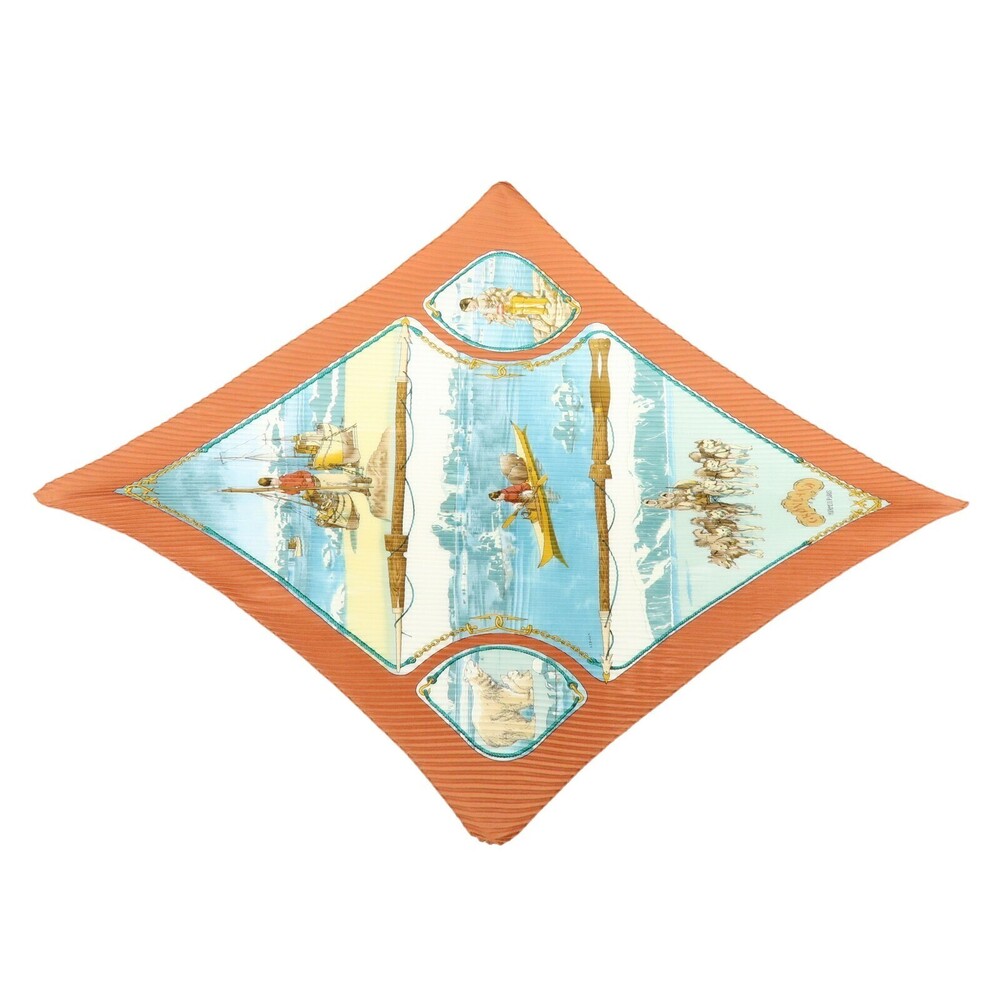 Hermes Gronland Pleated Silk